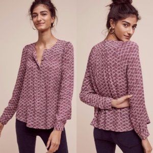 Anthropologie Maeve Purple Blouse